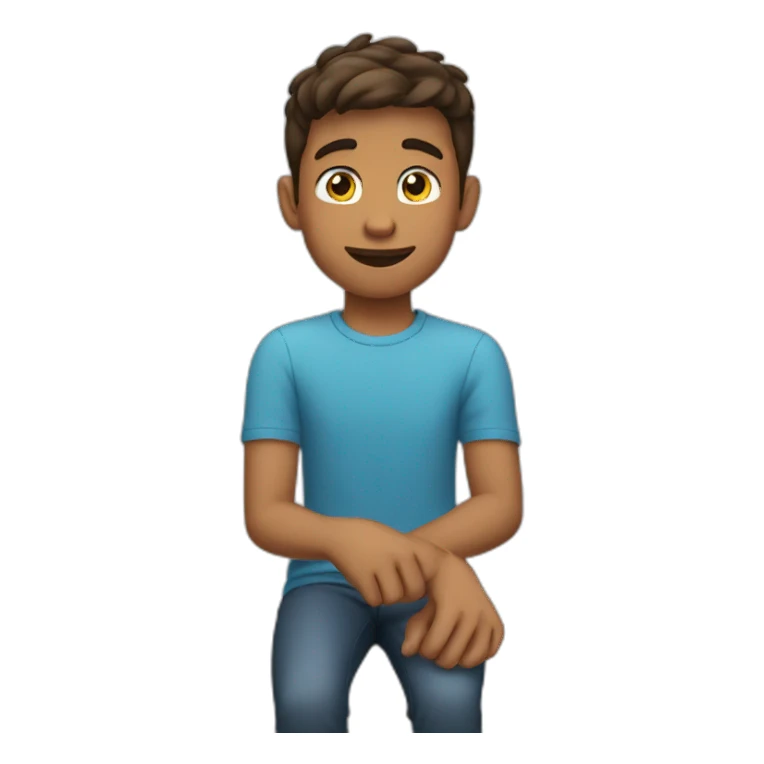 Boy testing his new apple watch sticker