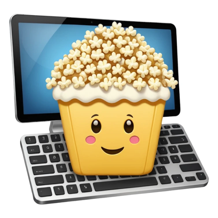 popcorn on a computer sticker