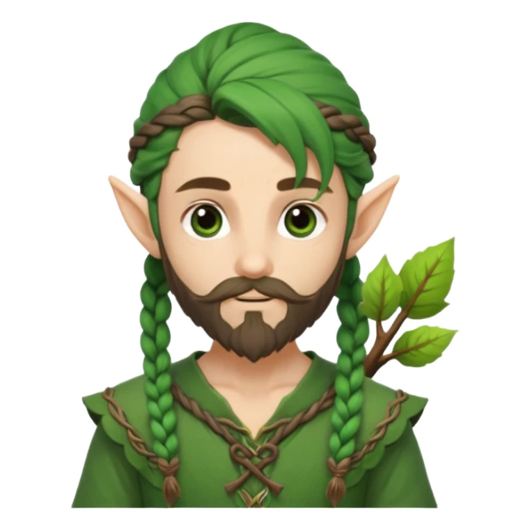 Forest elf with braided beard and bow sticker
