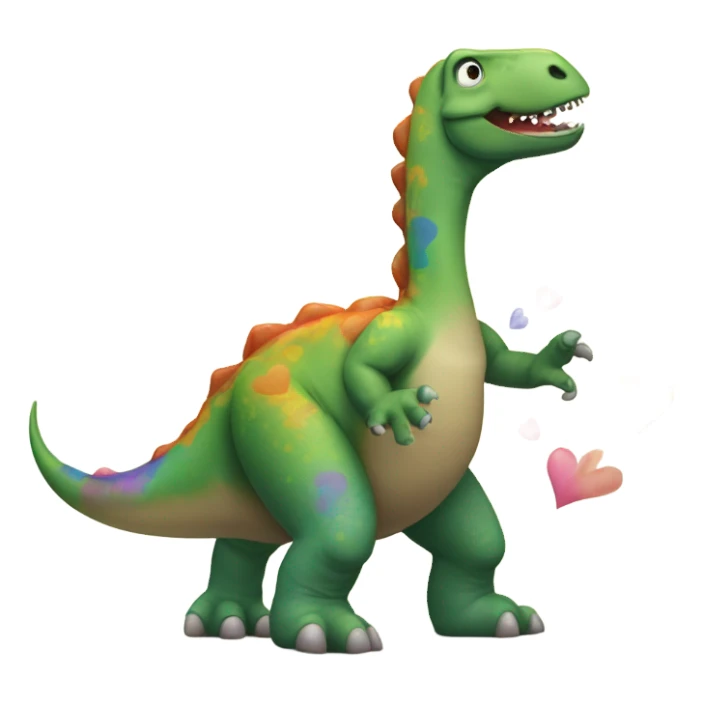 Dinosaur with hearts dancing  sticker
