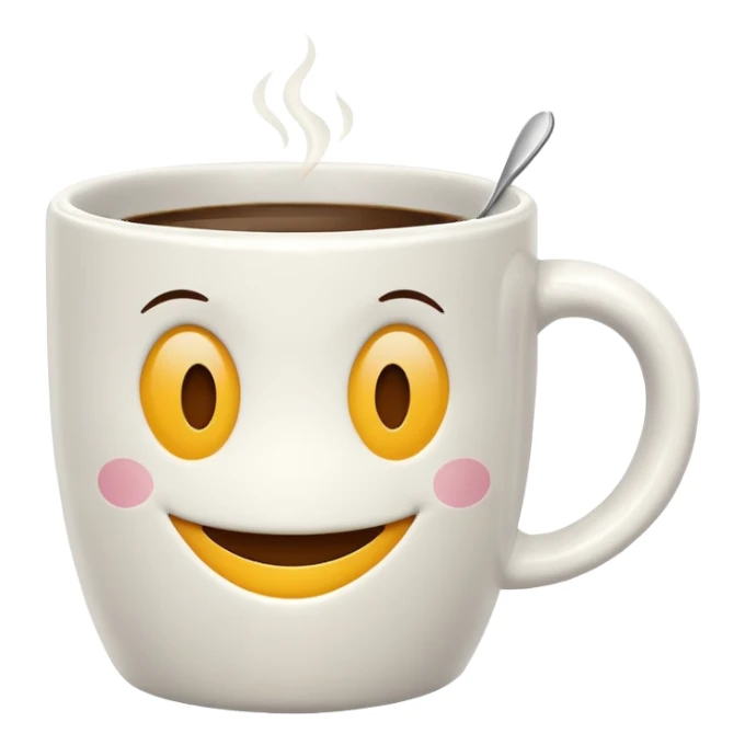 smiley coffee cup good morning sticker