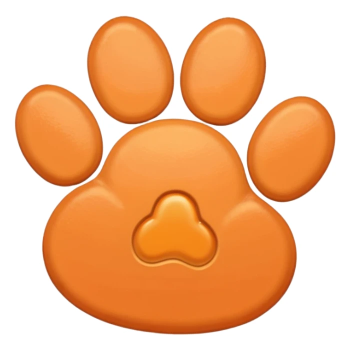 a light pastel orange pawprint sticker
