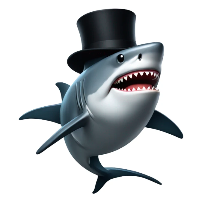 Shark with a top hat  sticker