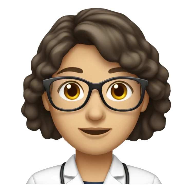  brunette dietitian with glasses sticker