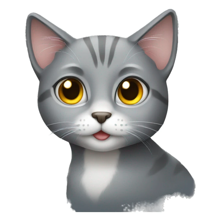 sweet gray cat sticker