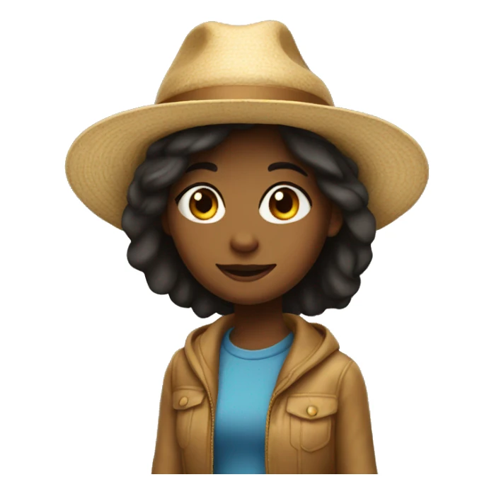 Girl with hat sticker
