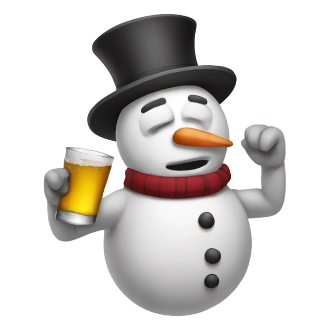 Drunken snowman sticker
