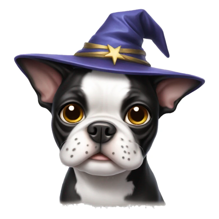 Boston terrier wizard  sticker