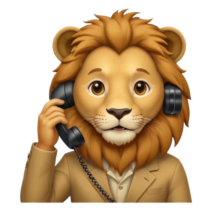 Lion on the phone sticker