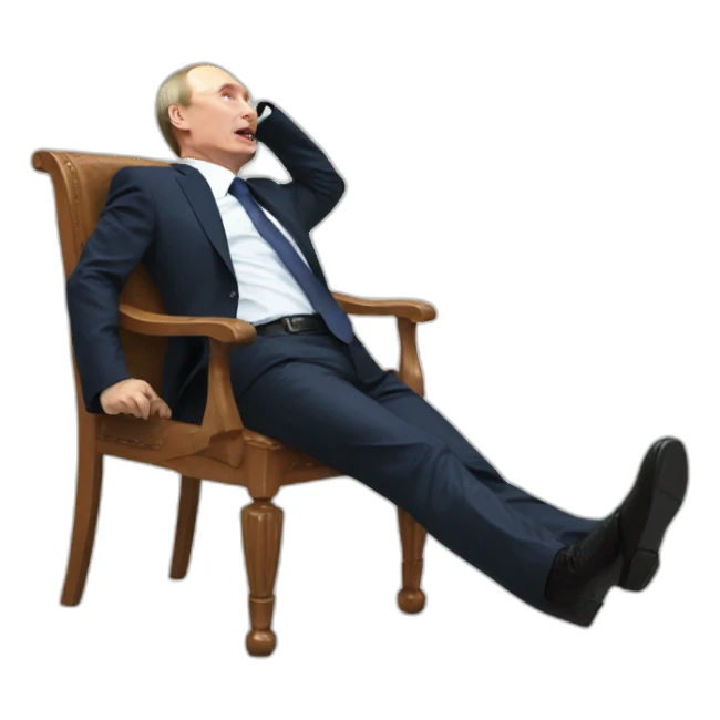 Putin falling off chair sticker