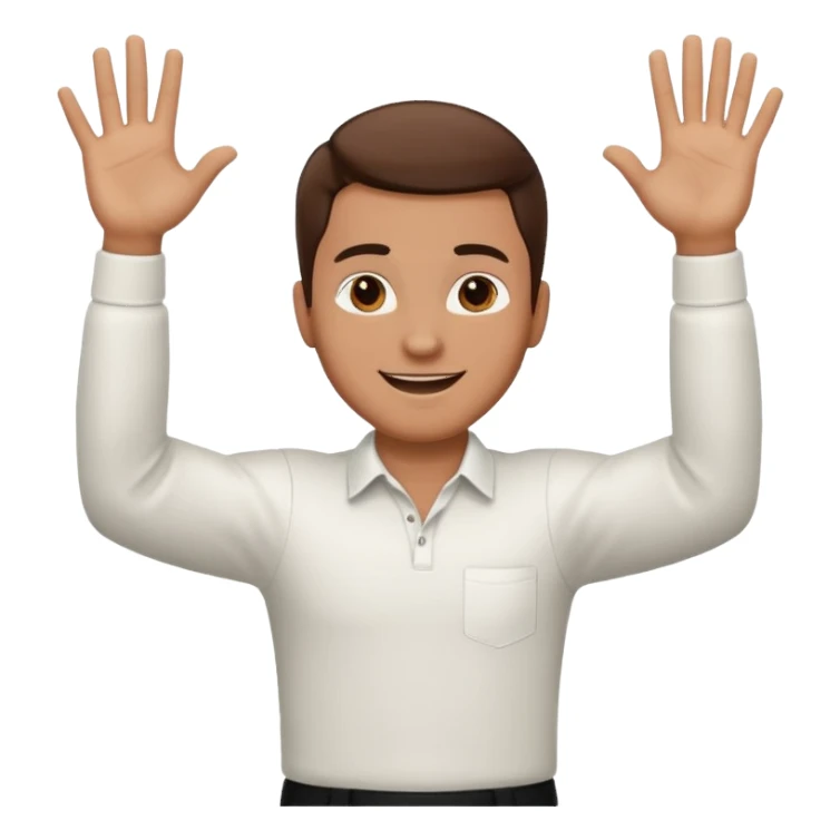 Hands up man meme sticker