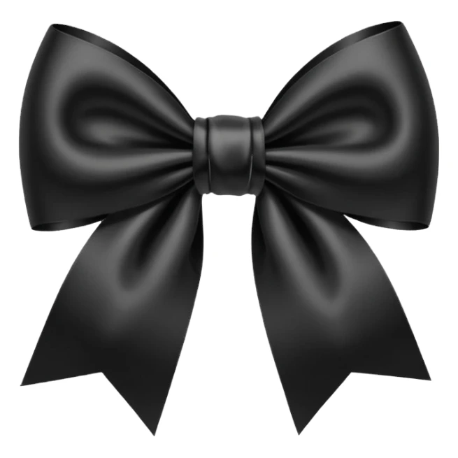 black ribbon bow sticker