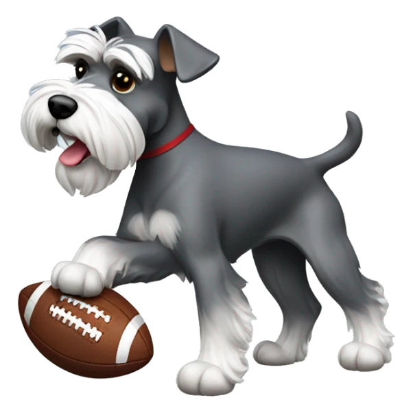 Schnauzer playing football  sticker