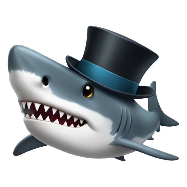 Shark with a top hat sticker