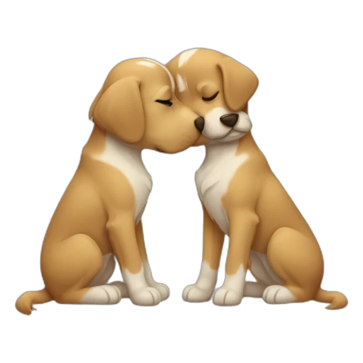 dogs kissing sticker