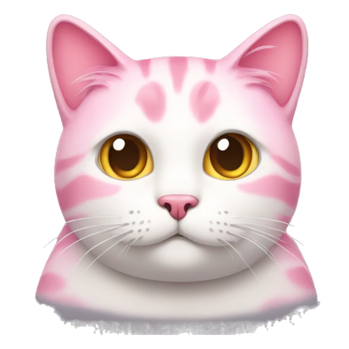fat cat with pink hair sticker