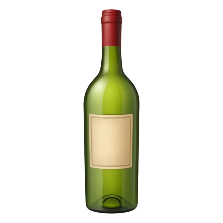 glass green wine bottle sticker