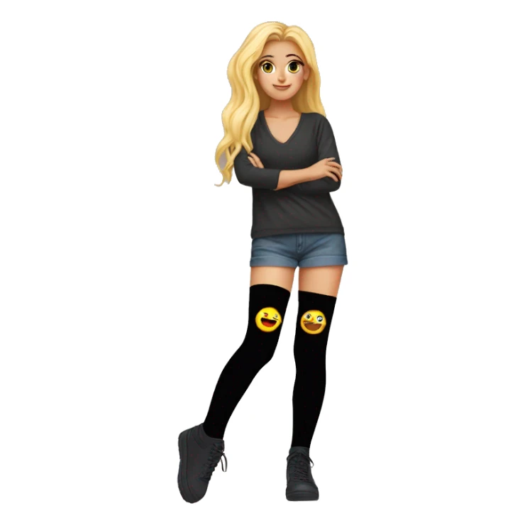 Just Plain Black over knee socks sticker