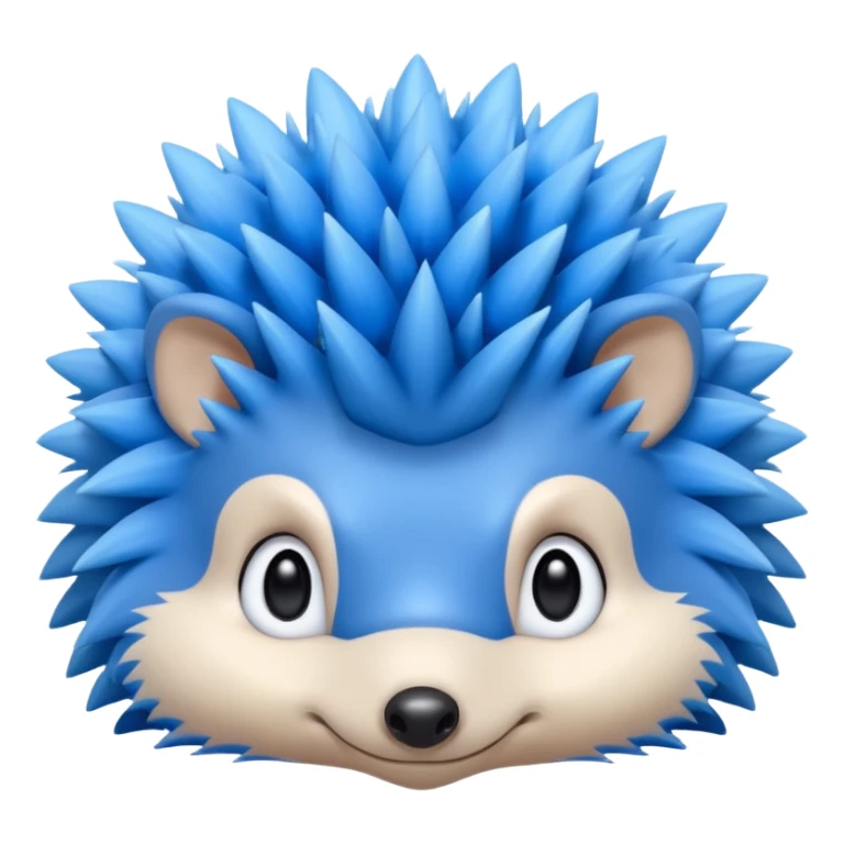 A blue hedgehog with 6 spines only face sticker