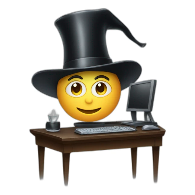 magician behind a computer sticker