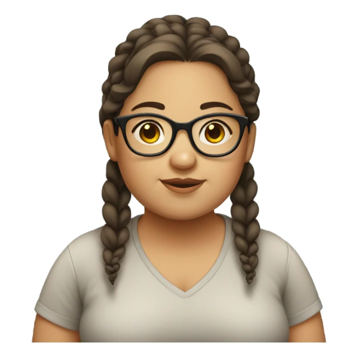 Chubby girl with glasses sticker