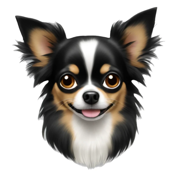 Black tri Long haired chihuahua  sticker