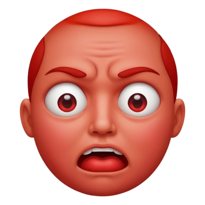 Person chocking their neck with a red face sticker