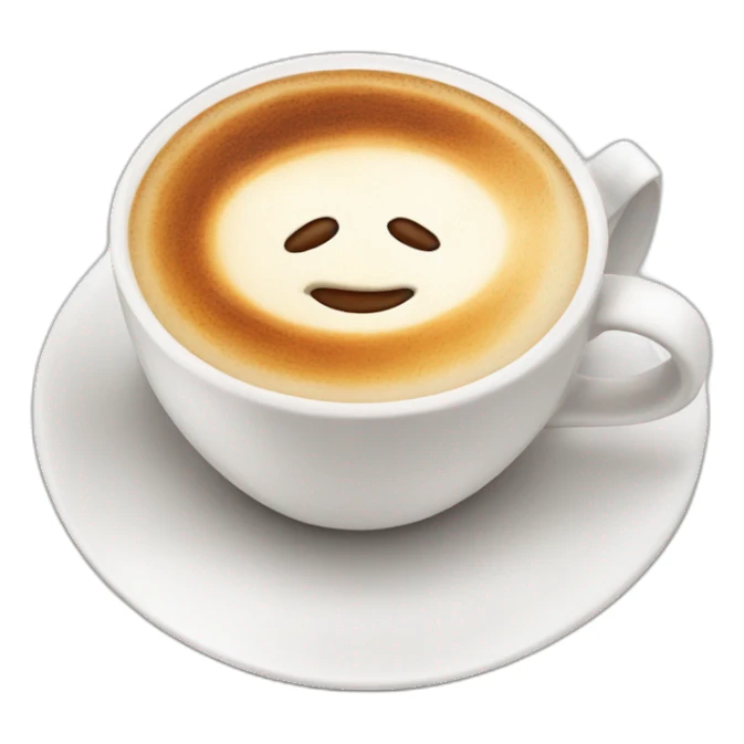 Cappuccino in a white cup sticker