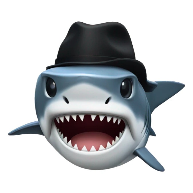 shark with a black hat sticker