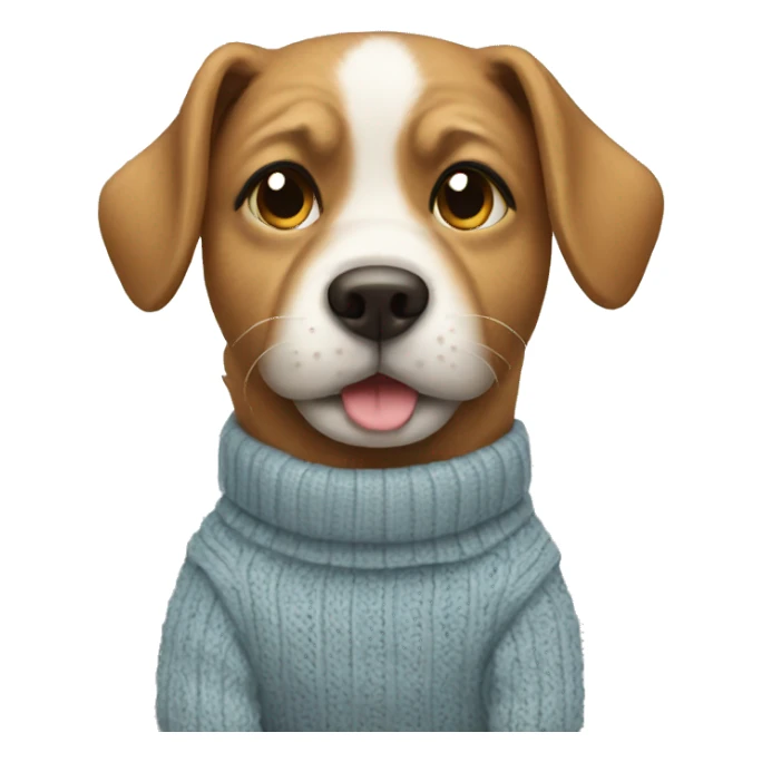 Dog in a sweater sticker