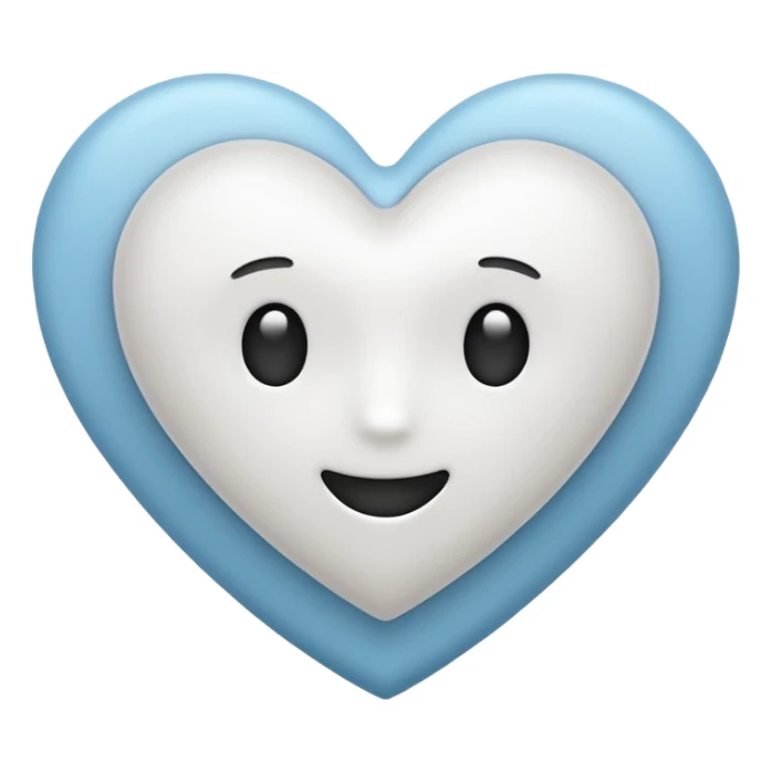 white heart, simple, iconic, emoji style sticker