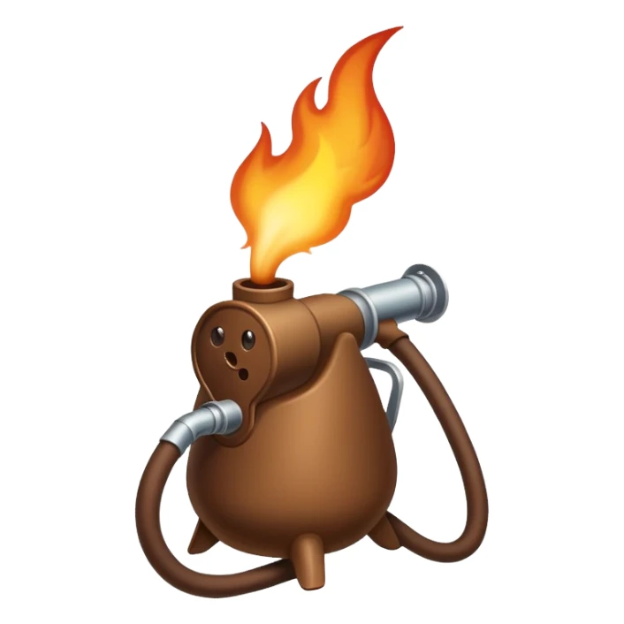 Flame thrower of poop sticker