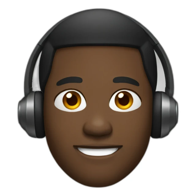 Black man with headphones sticker