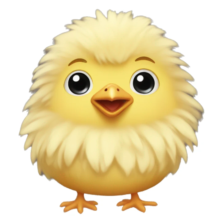Baby fluffy chicken sticker