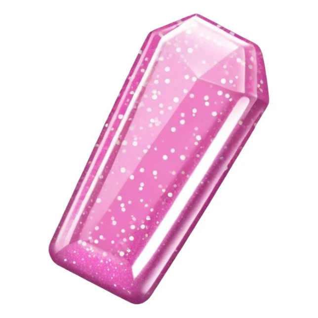 pink nails with glitter coffin shape sticker