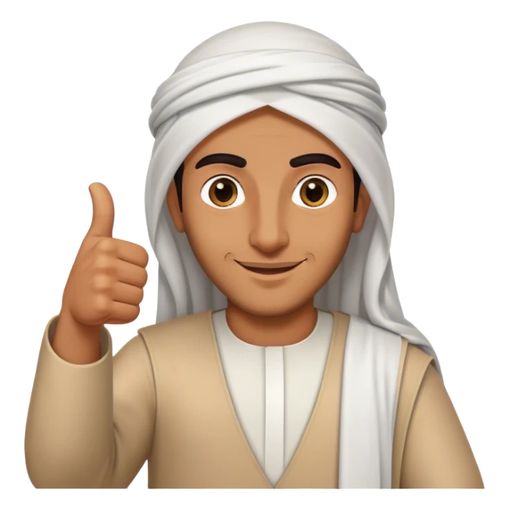arab man giving a thumbs up sticker