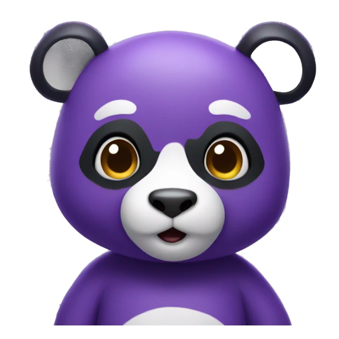 A purple panda saying hello sticker