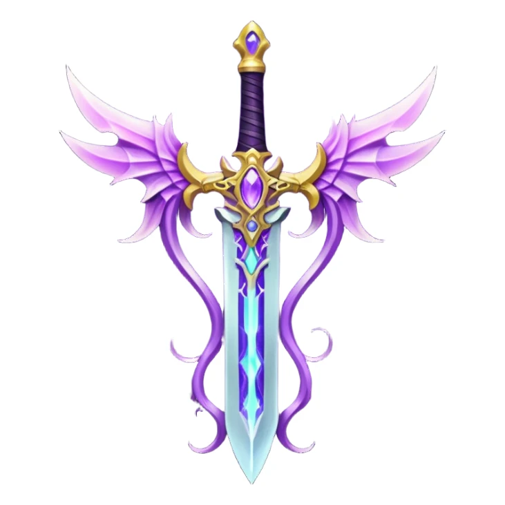 magical greatsword with a Eldritch purple powers in it sticker