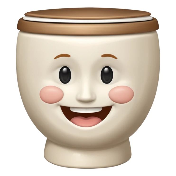  A toilet with a smiling head inside it sticker