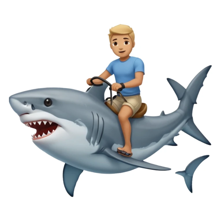 a human riding a shark sticker