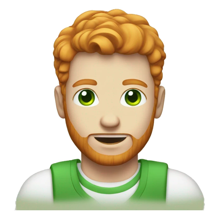 ginger man with green eyes white tshirt sticker