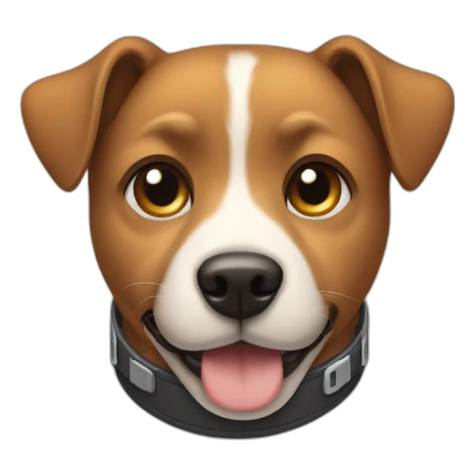 dog with a protective collar around the neck sticker