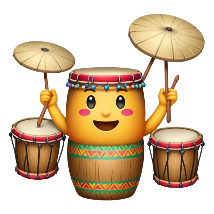 emoji playing hawaiian drums sticker