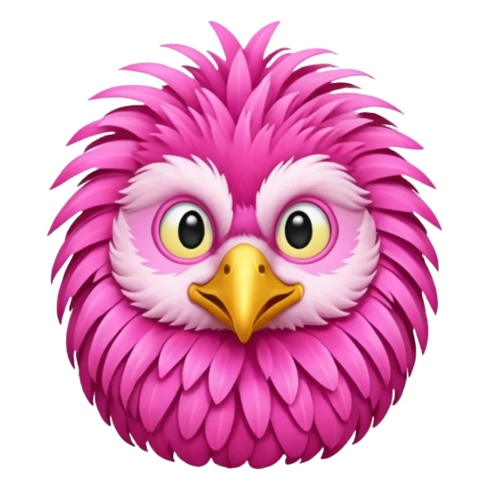 pink feathered bird sticker