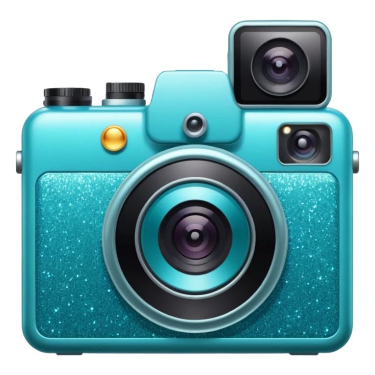 glitter cian câmera sticker