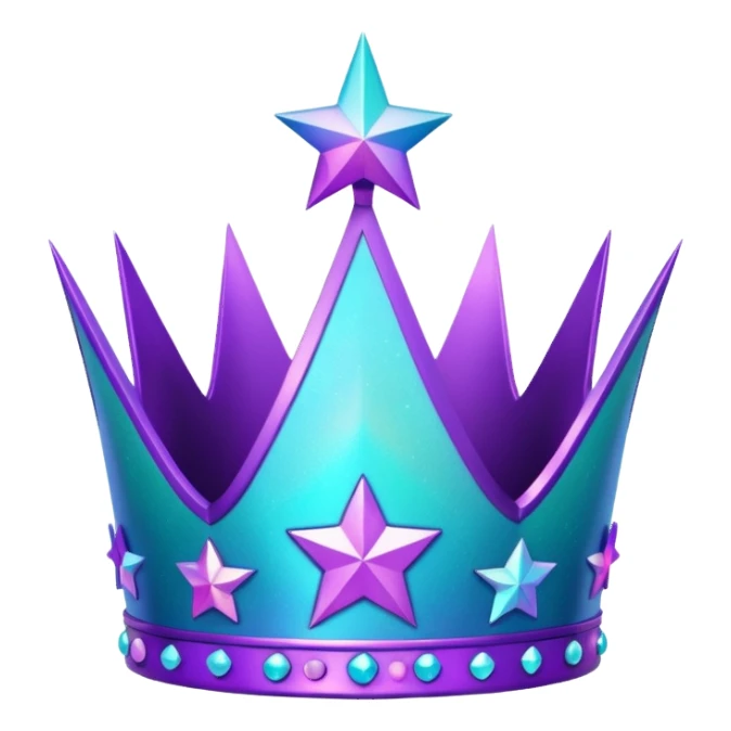 glitter Feeling purple cian crown shine star sticker