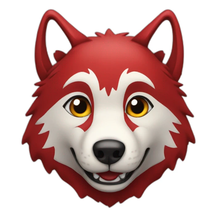 Wolf in happy red and black colour sticker
