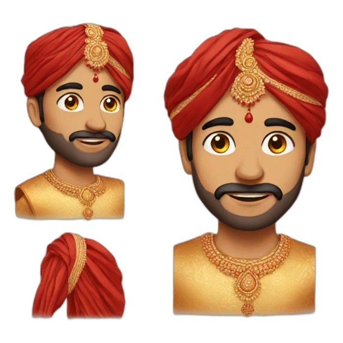indian groom fair look sticker