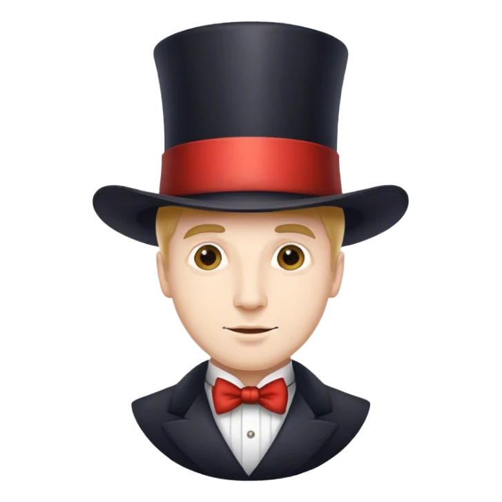 line cook white man big top hat sticker
