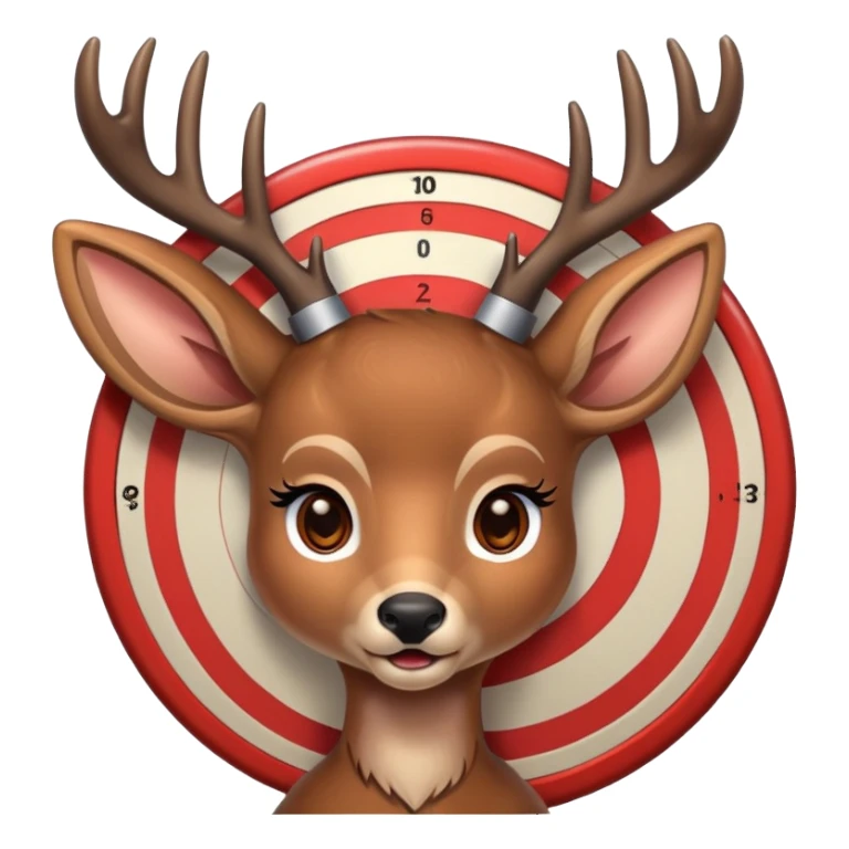 Female Deer holding a target sticker